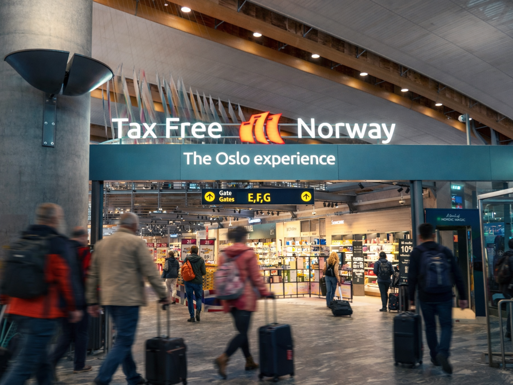 Woman shopping for sunglasses in a modern store, wearing a black leather jacket and smiling while trying on a pair of sunglasses