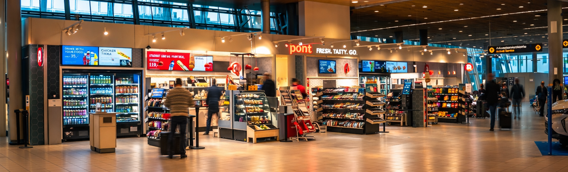 Bilde av Point kiosken som er inne på Trondheim lufthavn