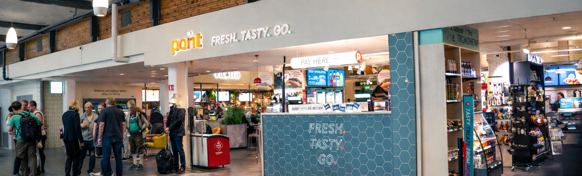 Bilde av Point kiosken som er inne på Trondheim lufthavn