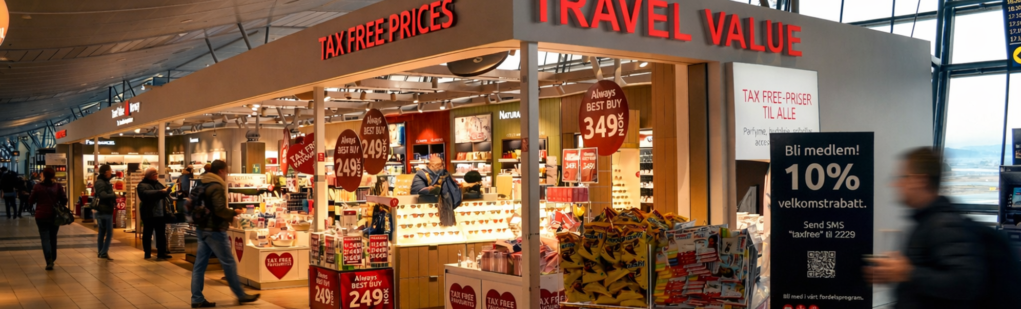 Bilde av Travel Value butikken som du finner inne på Trondheim lufthavn